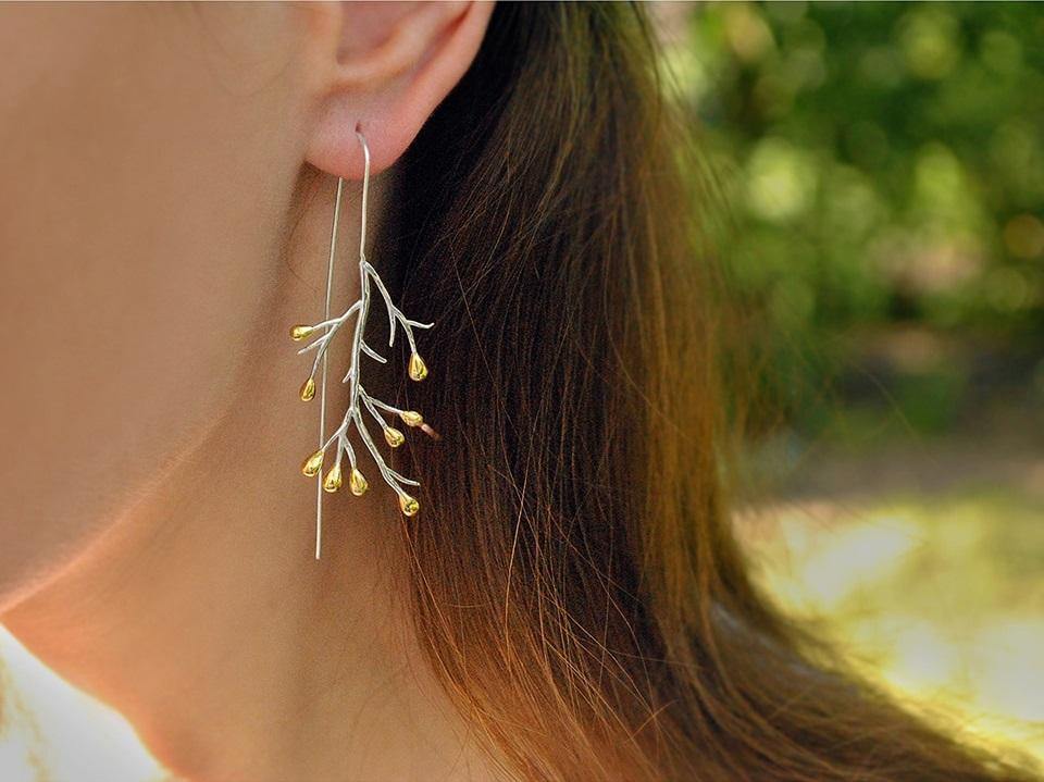 Handmade Tree fashion Drop Earrings