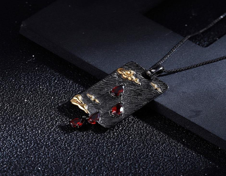 Handmade Nature Red Garnet pendant