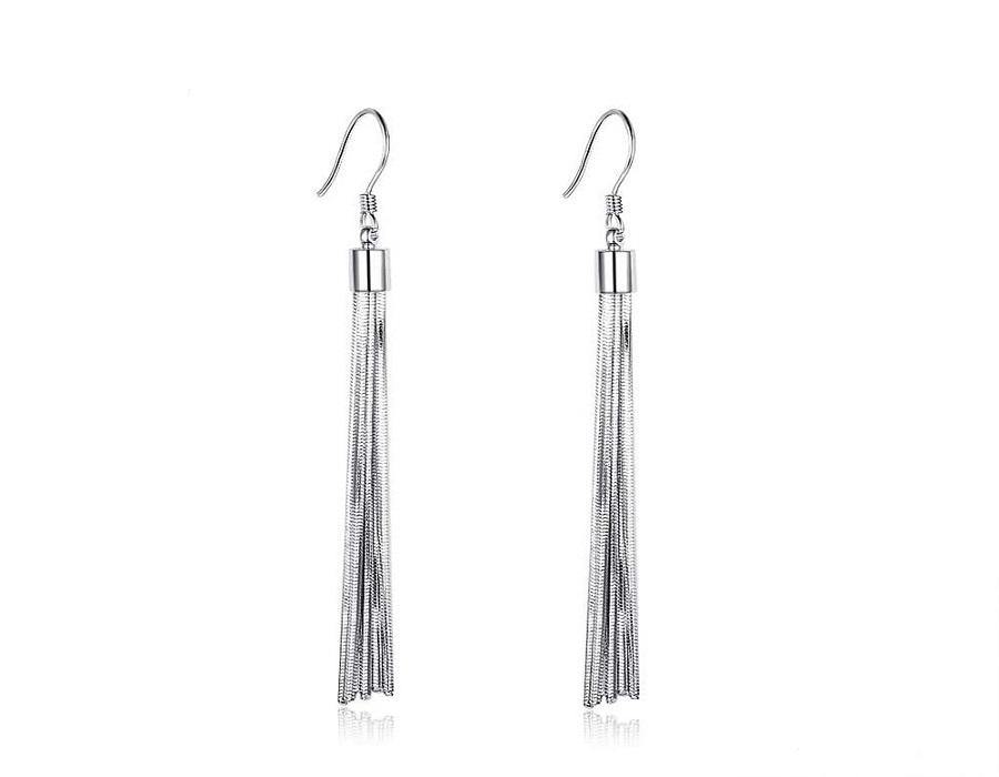 Bohemia Tassels 925 Sterling Silver Drop Earrings For Women