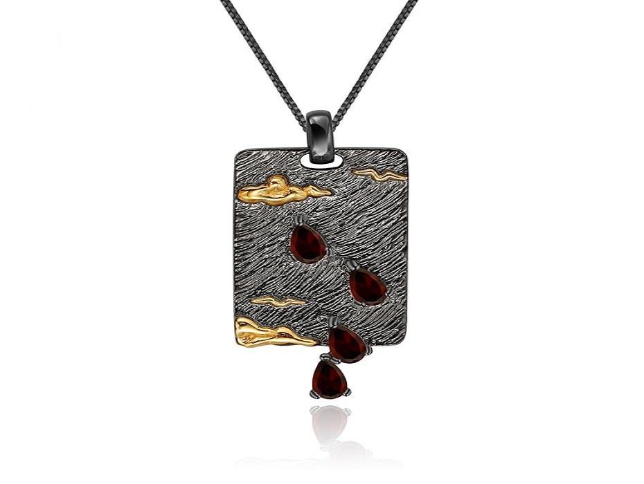 Handmade Nature Red Garnet pendant