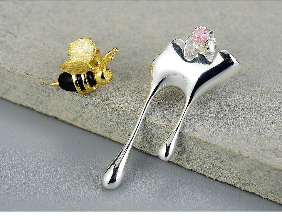 Bee and Dripping Honey Stud Earrings